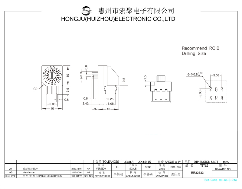 旋转拨码开关开关